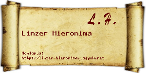 Linzer Hieronima névjegykártya